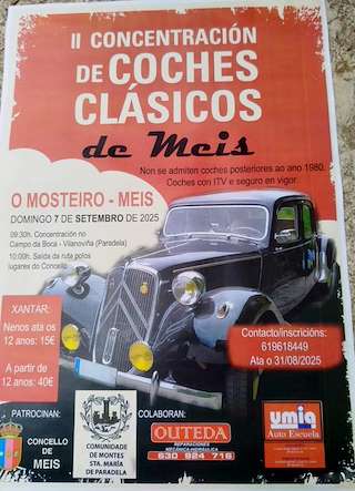 Fechas, información, programa, cartel, imágenes, mapa y ubicación de II Concentración de Coches Clásicos   en  Meis