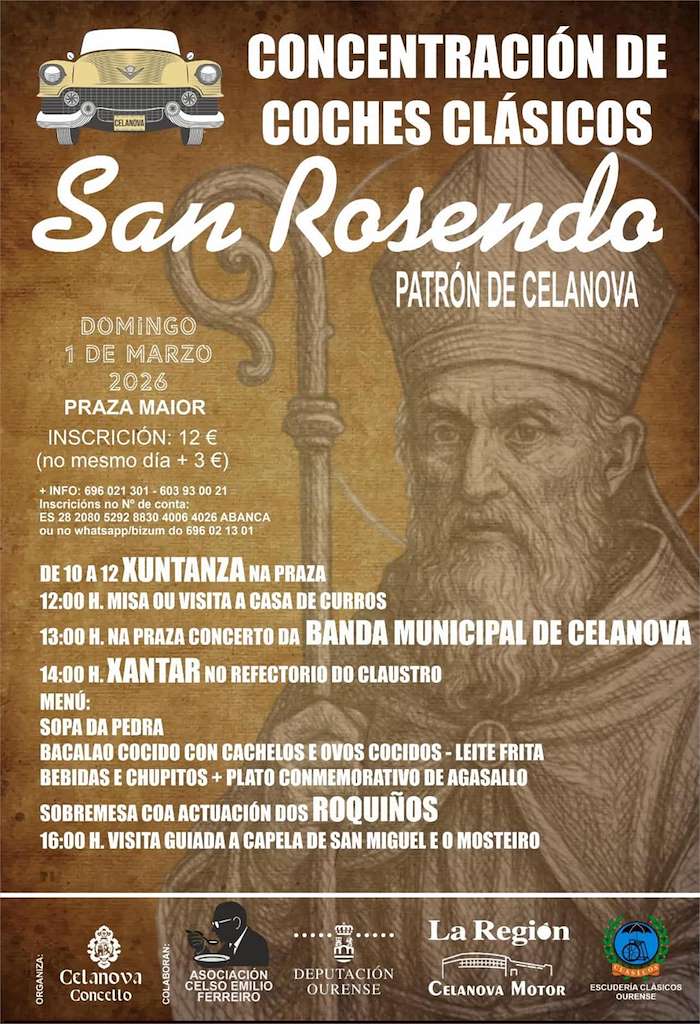 Concentración de Coches Clásicos San Rosendo  (2026) en Celanova