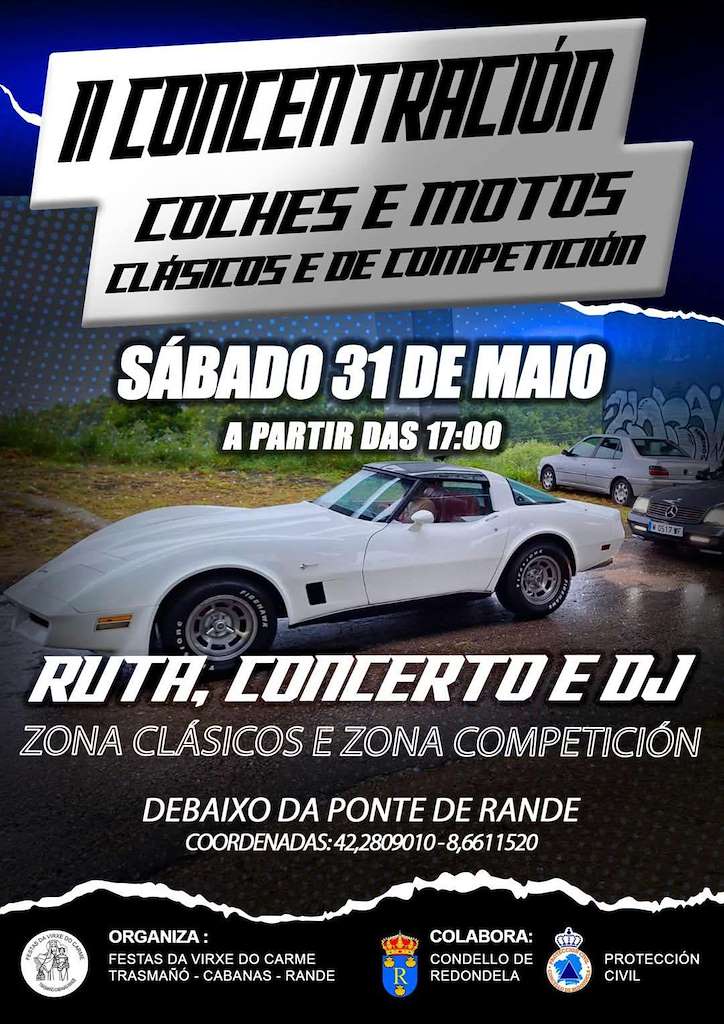 Concentración de Coches y Motos Clásicas y de Competición (2024) en Redondela