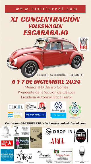 Fechas, información, programa, cartel, imágenes, mapa y ubicación de XI Concentración de Escarabajos  en  Ferrol