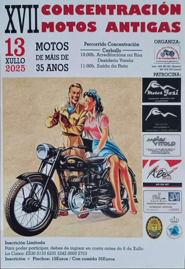 XVII Concentración de Motos Antigas (2025) en Carballo