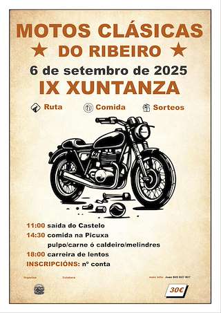 Fechas, información, programa, cartel, imágenes, mapa y ubicación de IX Concentración de Motos Clásicas O Ribeiro  en  Ribadavia