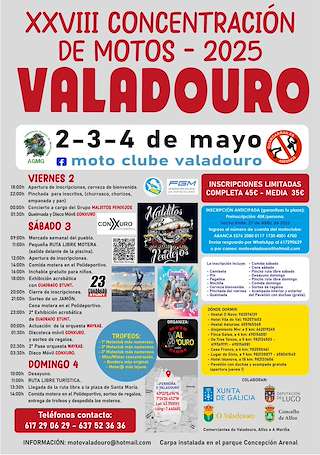 Fechas, información, programa, cartel, imágenes, mapa y ubicación de XXVIII Concentración de Motos  en  O Valadouro