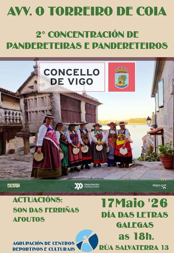 II Concentración de Pandereteiras e Pandereteiros de Coia - Día das Letras Galegas (2026) en Vigo
