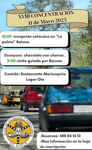 Fechas, información, programa, cartel, imágenes, mapa y ubicación de XVIII Concentración de Vehículos Clásicos Val Miñor  en  Gondomar