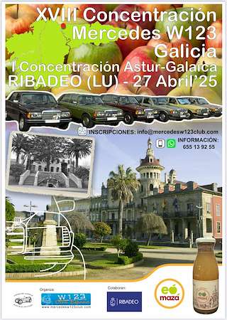 Fechas, información, programa, cartel, imágenes, mapa y ubicación de XVIII Concentración Galicia Mercedes W123  en  Ribadeo