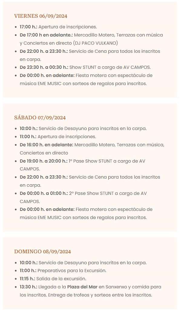 Concentración Internacional Moto Turística Rías Baixas en Sanxenxo
