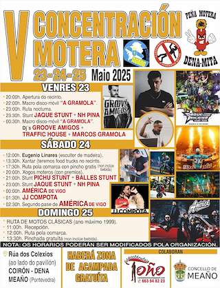 Fechas, información, programa, cartel, imágenes, mapa y ubicación de V Concentración Moteira Dena-Mita  en  Meaño