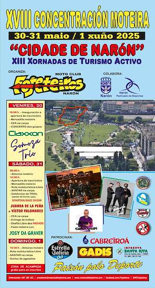 Fechas, información, programa, cartel, imágenes, mapa y ubicación de XVIII Concentración Moteira  en  Narón