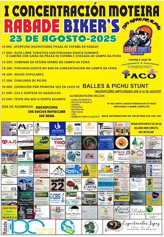 Fechas, información, programa, cartel, imágenes, mapa y ubicación de I Concentración Moteira Rabade Biker´s