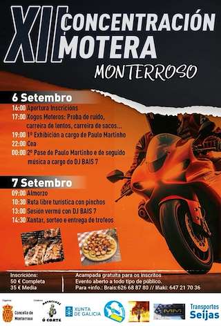 Fechas, información, programa, cartel, imágenes, mapa y ubicación de XII Concentración Motera  en  Monterroso