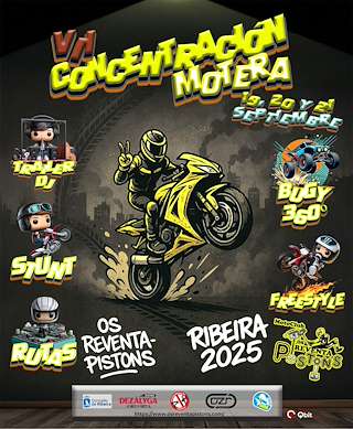 Fechas, información, programa, cartel, imágenes, mapa y ubicación de VII Concentración Motera Os ReventaPistóns  en  Ribeira
