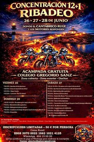 Fechas, información, programa, cartel, imágenes, mapa y ubicación de XIII Concentración Motera (2026) en Ribadeo