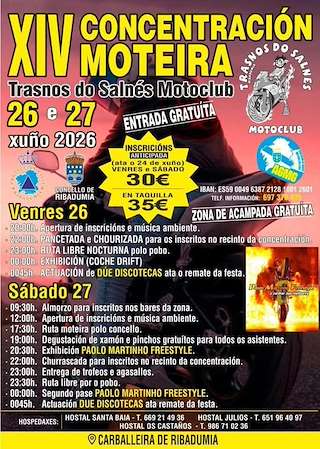 Fechas, información, programa, cartel, imágenes, mapa y ubicación de XIV Concentración Motera Trasnos do Salnés Motoclub (2026) en Ribadumia