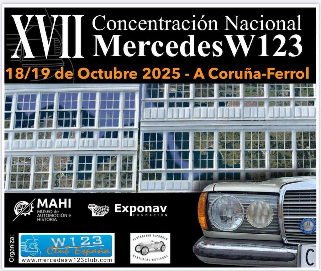 XVII Concentración Nacional Mercedes W123 (2025) en A Coruña