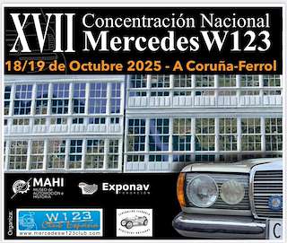 Fechas, información, programa, cartel, imágenes, mapa y ubicación de XVII Concentración Nacional Mercedes W123 (2025)  en  A Coruña