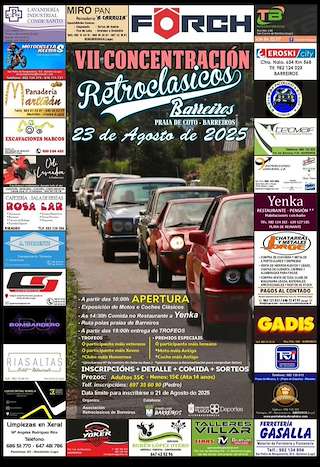Fechas, información, programa, cartel, imágenes, mapa y ubicación de VII Concentración Retroclásicos  en  Barreiros