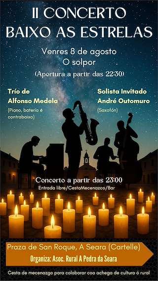 Fechas, información, programa, cartel, imágenes, mapa y ubicación de II Concerto Baixo as Estrelas  en  Cartelle