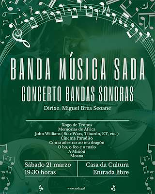 Fechas, información, programa, cartel, imágenes, mapa y ubicación de Concerto Bandas Sonoras  (2026)  en  Sada
