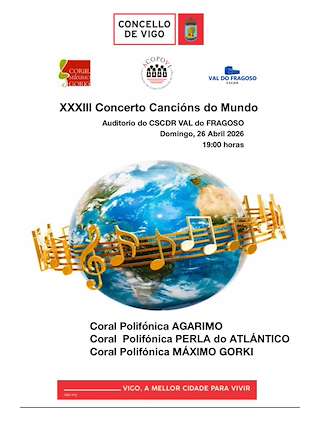 Fechas, información, programa, cartel, imágenes, mapa y ubicación de XXXIII Concerto Cancións do Mundo (2026)  en  Vigo
