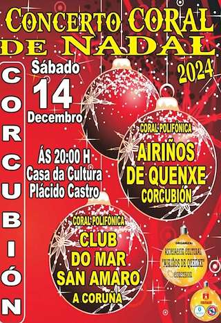 Fechas, información, programa, cartel, imágenes, mapa y ubicación de Concerto Coral de Nadal  en  Corcubión