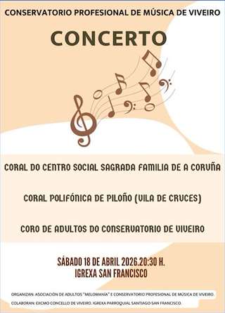 Fechas, información, programa, cartel, imágenes, mapa y ubicación de Concerto Coral  (2026) en Viveiro