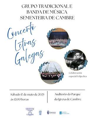 Fechas, información, programa, cartel, imágenes, mapa y ubicación de Concerto das Letras Galegas  en  Cambre