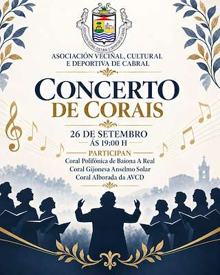 Fechas, información, programa, cartel, imágenes, mapa y ubicación de Concerto de Corais de Cabral (2026) en Vigo