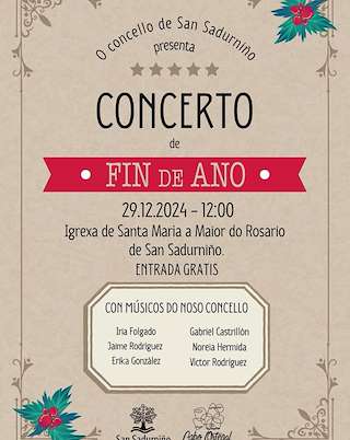 Fechas, información, programa, cartel, imágenes, mapa y ubicación de Concerto de Fin de Ano  en  San Sadurniño
