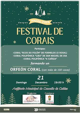 Fechas, información, programa, cartel, imágenes, mapa y ubicación de Concierto de Navidad Coral  en  A Caniza