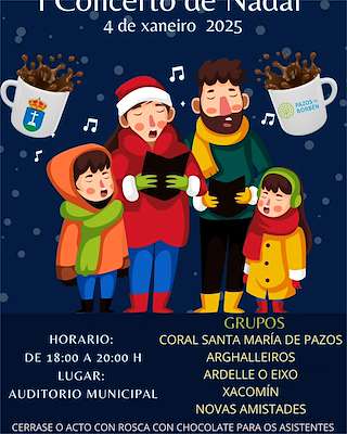 Fechas, información, programa, cartel, imágenes, mapa y ubicación de I Concerto de Nadal  en  Pazos de Borbén