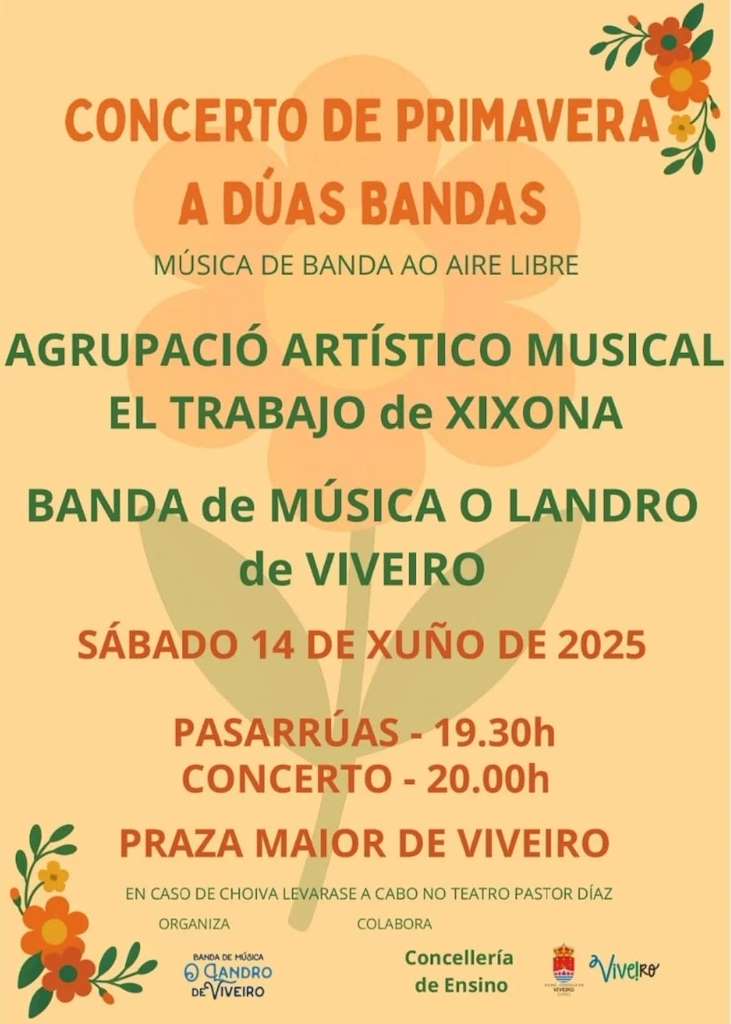 Concerto de Primavera a Dúas Bandas (2025) en Viveiro