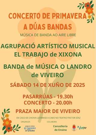 Fechas, información, programa, cartel, imágenes, mapa y ubicación de Concerto de Primavera a Dúas Bandas  en  Viveiro