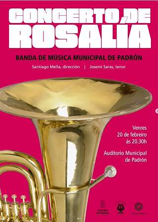 Fechas, información, programa, cartel, imágenes, mapa y ubicación de Concerto de Rosalía da Banda Municipal en Padrón (2026)