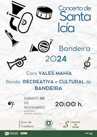 Fechas, información, programa, cartel, imágenes, mapa y ubicación de Concerto de Santa Icía de Bandeira  en  Silleda