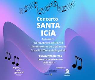Fechas, información, programa, cartel, imágenes, mapa y ubicación de Concerto de Santa Icia de Bertamiráns (2025)  en  Ames