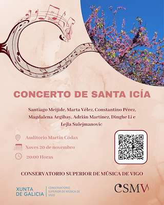 Fechas, información, programa, cartel, imágenes, mapa y ubicación de Concerto de Santa Icía do Conservatorio Superior  (2025)  en  Vigo