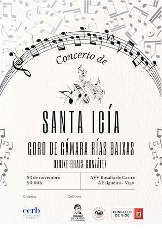 Fechas, información, programa, cartel, imágenes, mapa y ubicación de Concerto de Santa Icía do Coro de Cámara Rías Baixas (2025)  en  Vigo