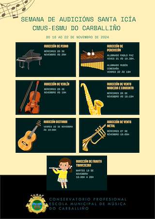 Fechas, información, programa, cartel, imágenes, mapa y ubicación de Concerto de Santa Icía  en  O Carballiño