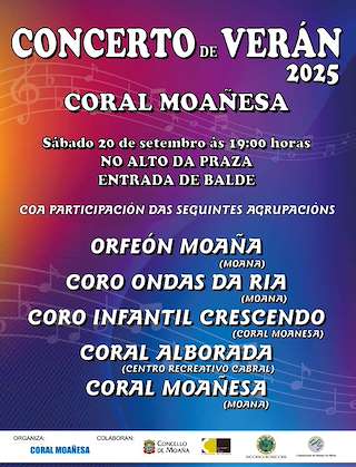 Fechas, información, programa, cartel, imágenes, mapa y ubicación de Concerto de Verán  en  Moaña