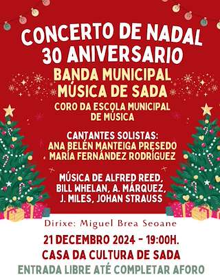 Fechas, información, programa, cartel, imágenes, mapa y ubicación de Concerto do Nadal   en  Sada