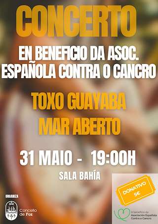 Fechas, información, programa, cartel, imágenes, mapa y ubicación de Concerto en Beneficio da Asociación Española Contra o Cancro   en  Foz