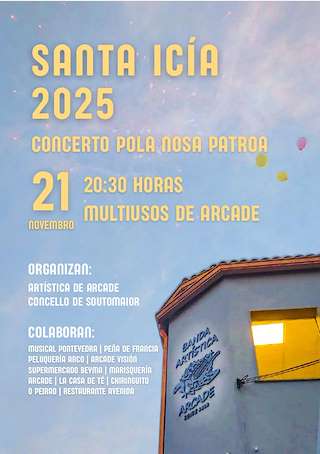 Fechas, información, programa, cartel, imágenes, mapa y ubicación de Concerto Santa Icía de Arcade (2025) en Soutomaior