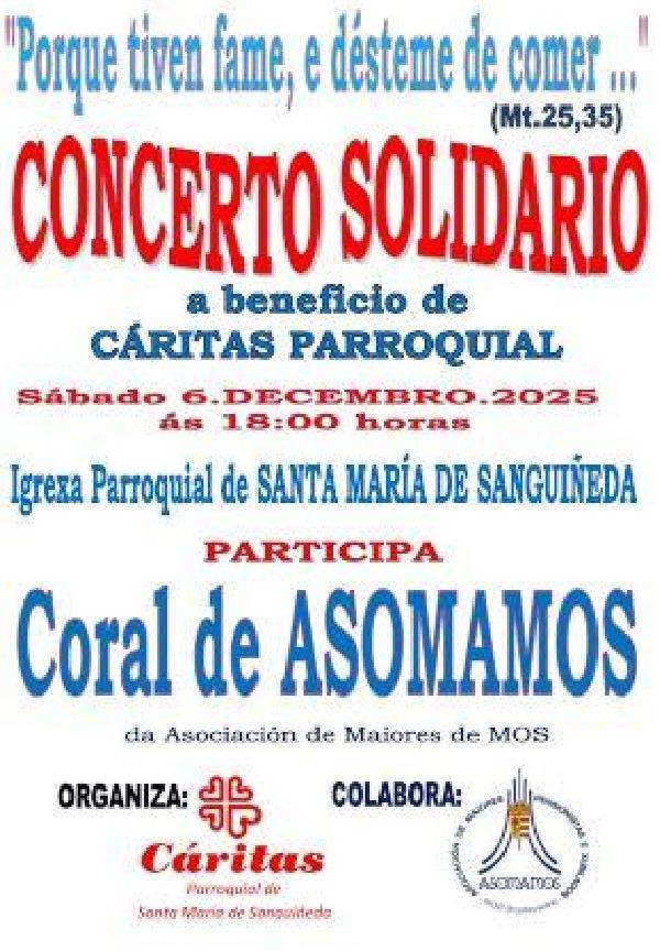 Concerto Solidario a Beneficio de Cáritas Parroquial  en Mos