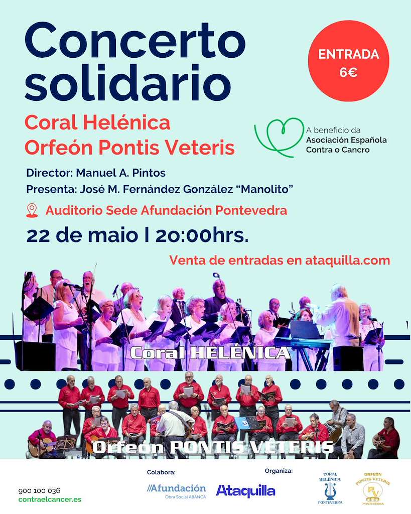 Concerto Solidario Coral Helénica y Orfeón Pontis Veteris (2026) en Pontevedra