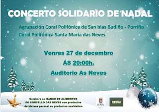 Fechas, información, programa, cartel, imágenes, mapa y ubicación de Concerto Solidario de Nadal  en  As Neves