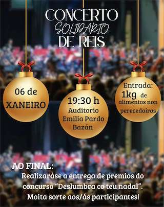 Fechas, información, programa, cartel, imágenes, mapa y ubicación de Concierto Solidario de Reyes (2026) en Sanxenxo