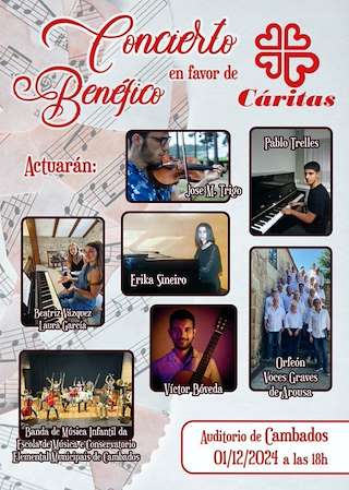 Fechas, información, programa, cartel, imágenes, mapa y ubicación de Concierto Benéfico en Favor de Cáritas  en  Cambados