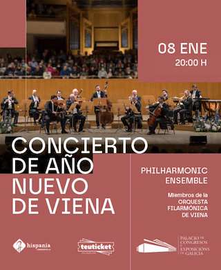 Fechas, información, programa, cartel, imágenes, mapa y ubicación de Concierto de Año Nuevo de Viena (2026)  en  Santiago de Compostela