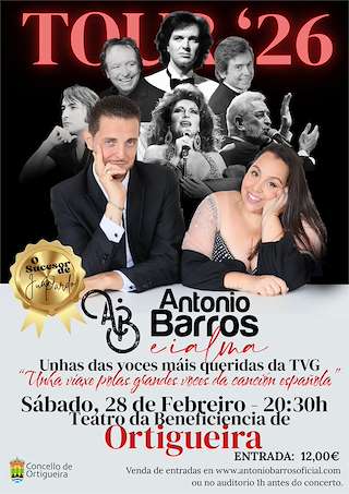 Fechas, información, programa, cartel, imágenes, mapa y ubicación de Concierto de Antonio Barros e Ialma (2026)  en  Ortigueira